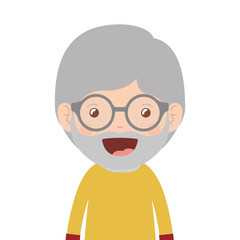 cartoon happy old man wearing beautiful sweater icon over white background. colorful design vector illustration 