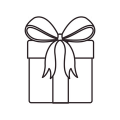 gift box icon with ribbon decoration over white background. vector illustration