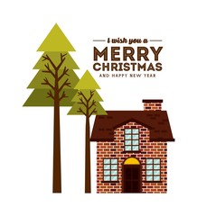 happy merry christmas card vector illustration design