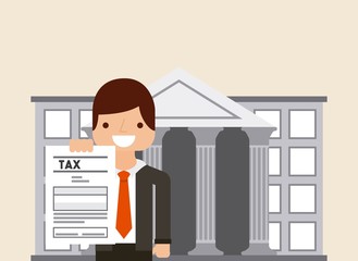 tax time flat icons vector illustration design