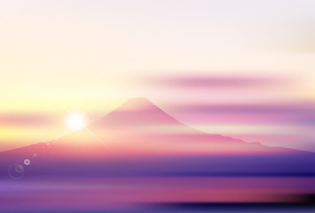 富士山　日の出　年賀状　背景