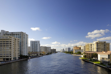 Fototapeta premium Aerial image of the Intracoastal Waterway Canal