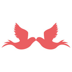 couple of dove birds icon over white background. love symbol. vector illustration