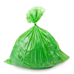 Green garbage bag