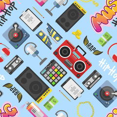 Hip hop pattern vector background
