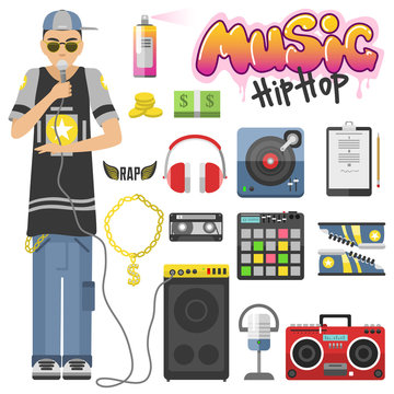 Rap hiphop vector illustration
