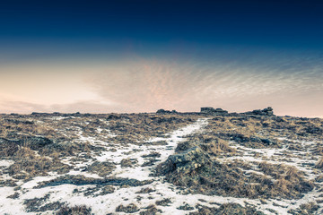 First snow on hill top in wilderness