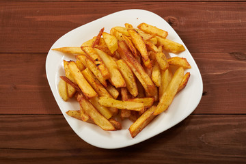 fried French fries on a plate