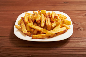 fried French fries on a plate