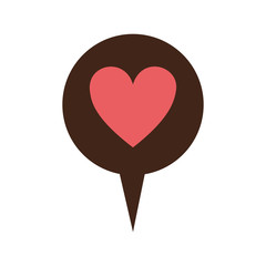 speech bubble with heart icon inside over white background. love symbol. vector illustration