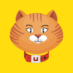 beautiful kitten with necklace vector illustration eps 10