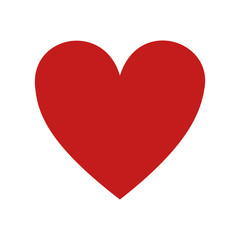 red heart shape icon over white background. love symbol. vector illustration