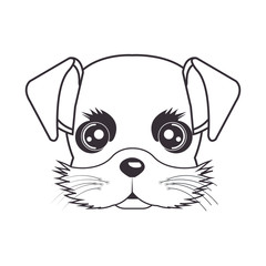 hand drawing cute face puppy vector illustration eps 10