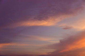 Fototapeta na wymiar Colorful Clouds against the blue sunset sky