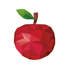 abstract red apple fruit icon over white background. vector illustration