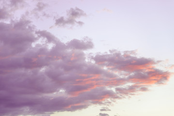 Colorful Clouds against the blue sunset sky