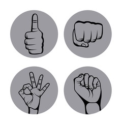hands human set collection symbol vector illustration design