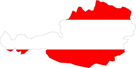 Fototapeta premium Map of Austria with flag
