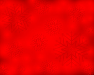 Naklejka na ściany i meble Christmas red background with snowflakes