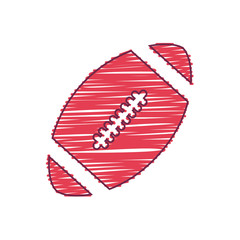 american football ball sport equipment icon over white background. draw and sketch design. vector illustration
