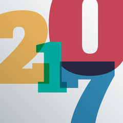 Happy new 2017 year. Greetings card. Colorful design. Vector ill