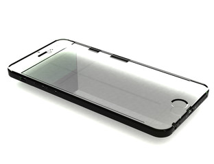 Transparent phone on white