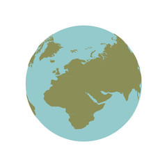 earth planet icon over white background. world globe sphere. vector illustration