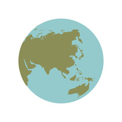 earth planet icon over white background. world globe sphere. vector illustration