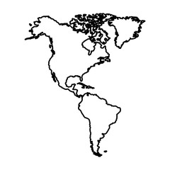 silhouette of america continent icon. world map design. vector illustration