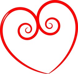 Red spiral heart with little shine