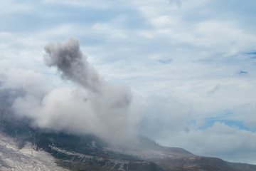 Eruption of volcano. Sinabung, Sumatra, Indonesia. 28-09-2016