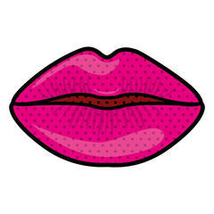 Mouth cartoon icon. Female sexy and lips theme. Colorful design. Vector illustration