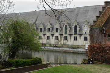 Old buildings by canal in Gent, Belgium