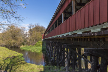Red Covered Bridge / A covered bridge on a bike trail that was a former railroad line.