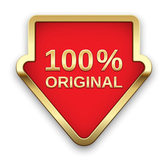100% original golden badge, vector.