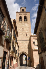 Main square and Santa Maria la Mayor church, Arevalo, Avila province, Spain