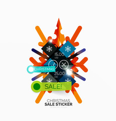 Christmas sale stickers and labels