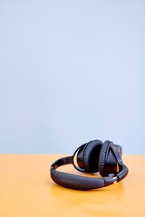 Obraz na płótnie Canvas Black Stero Headphones