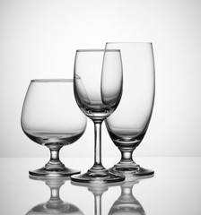 Shot of wine glass, silhouette.