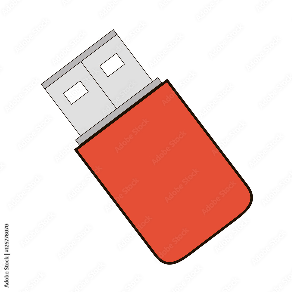 Poster usb memory storage isolated icon vector illustration design