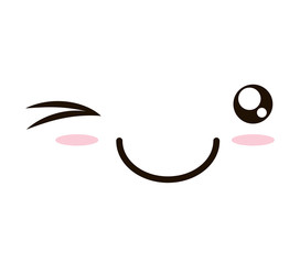 kawaii face emogy isolated icon vector illustration design