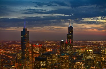 Fototapeta na wymiar Chicago at sunset