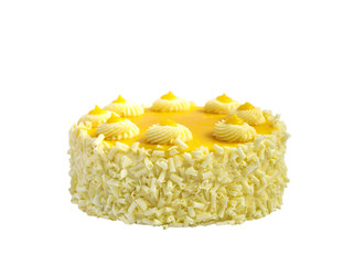 Lemon cake isolated on white background