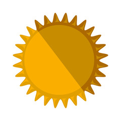 yellow sun icon over white background. summer vacation design. vector illustration