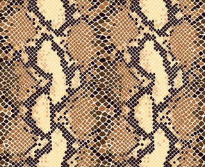 Snakeskin animal print seamless vector pattern. - 125778850
