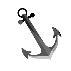 silhouette of anchor icon over white background. nautical symbol. vector illustration
