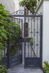 Elegant colonial house entrance