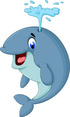 cute whale cartoon close up