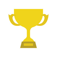 gold trophy award icon over white background. vector illustration