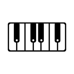 piano keyboard musical instrument icon over white background. vector illustration